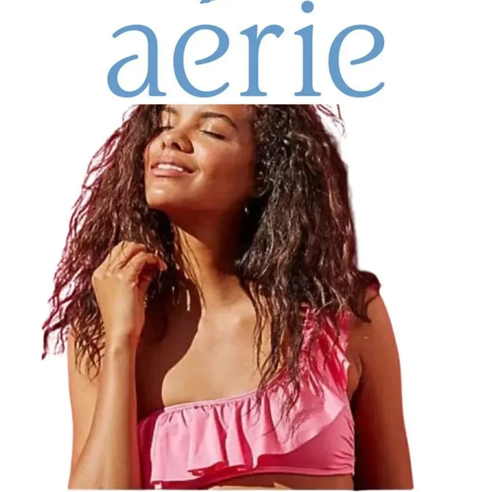 Aerie pink ruffle bikini Teeny Maillot De Bain Toute two-piece set woman Xlarge